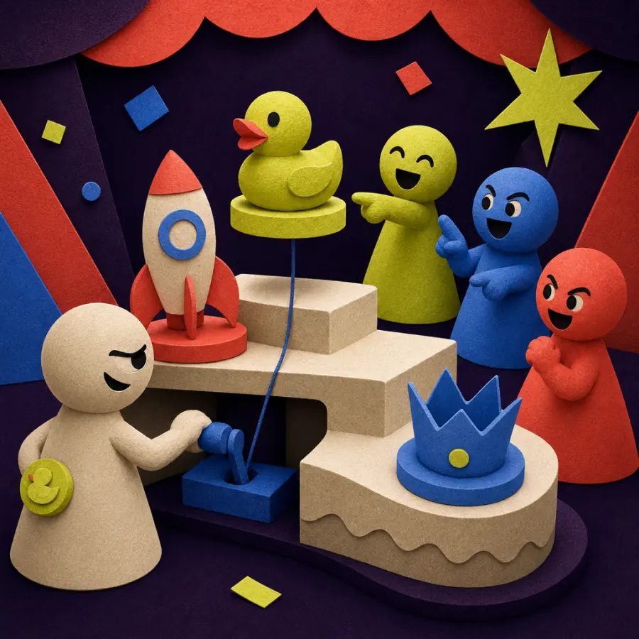 Bluff Club Rigged Ranking artwork showing friends debating a secret ranking